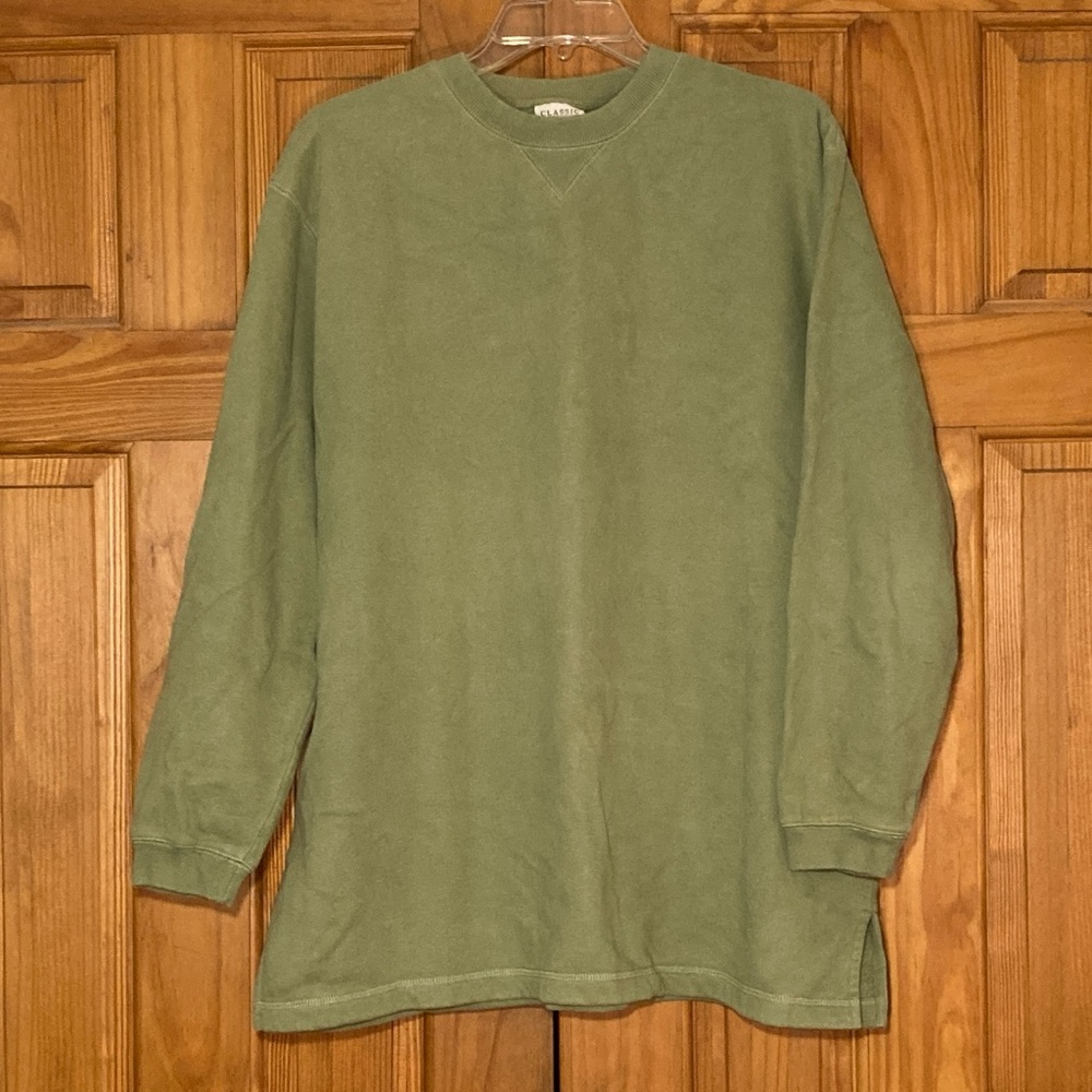 EUC Classic Elements Woman Vintage 90s Sweatshirt Long Sleeve Green Size 16/18W